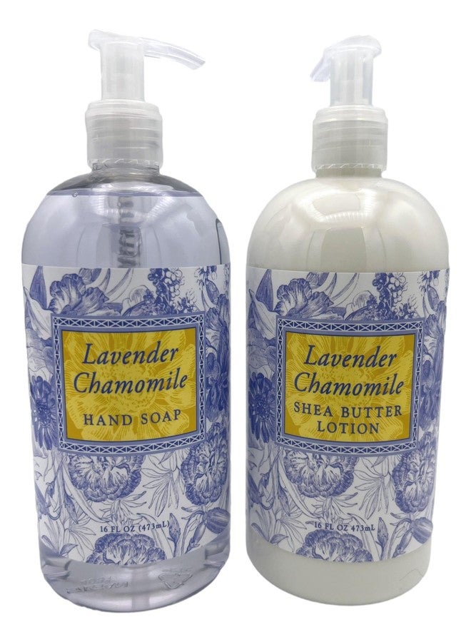 جرينتش باي مجموعة غسول اليدين السائل واللوشن من غرينتش باي برائحة اللافندر والبابونج مع زبدة الشيا - مجموعة نباتية - عبوة جميلة - 16 أونصة لكل زجاجة (لافندر وبابونج) - Image 1